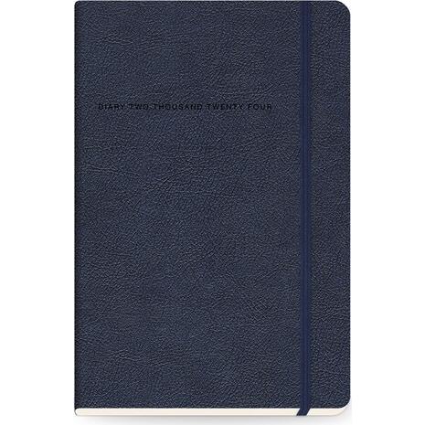 Ημερολόγιο ημερήσιο The Writing Fields Softline 2000 17x24cm 2024 με λάστιχο soft εξώφυλλο με υφή δέρματος μπλε